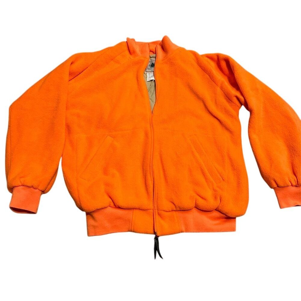 Northwest Territory Men's Vintage Orange Fleece Jacket Size L Full Zip Casual